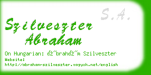 szilveszter abraham business card